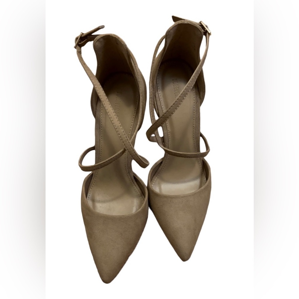 Forever 21 Suedette Pointed Toe Ankle Strap Pumps, Size 8